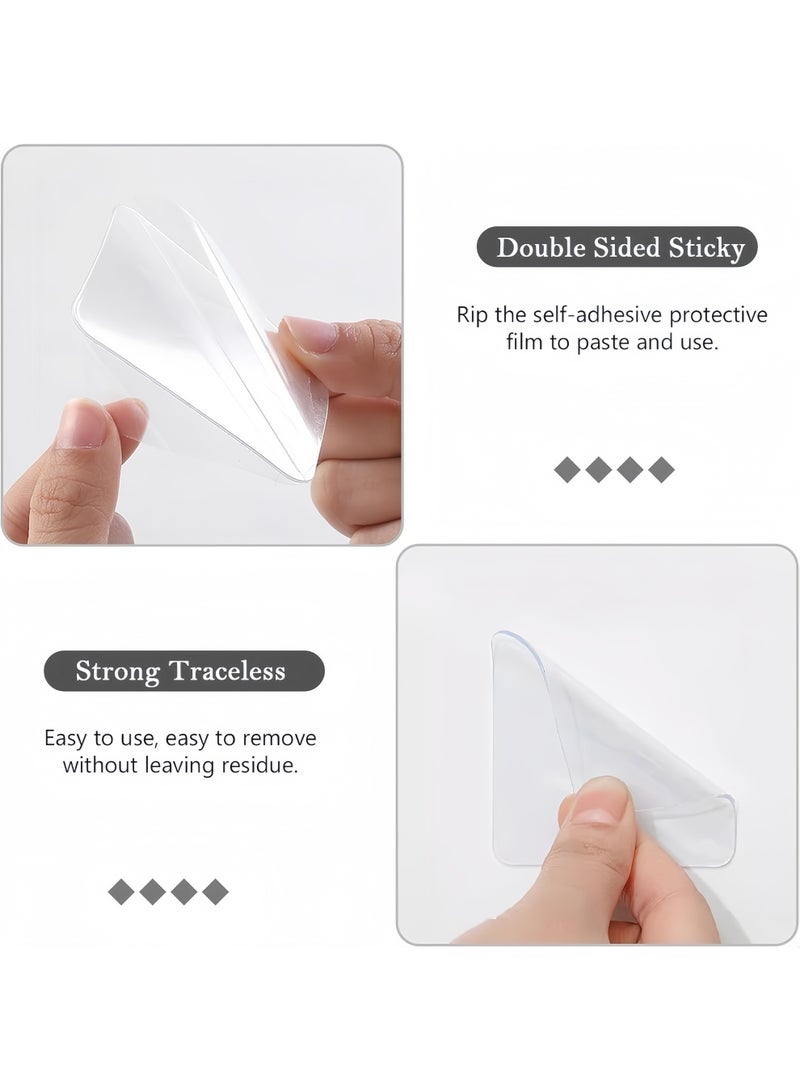 100 Pcs Double Sided Adhesive Pads, Two Sided Precut Squares Tape, Nano Gel Clear,Sticky Tack Double Sided Tape For Walls Hanging,Mounting Waterproof 2.4inch Double Sided Sticker Super Strong Heavy Duty Washable Sticky Patch Walls Hanging Nano Gel for DIY Craft Home Office - Image 3