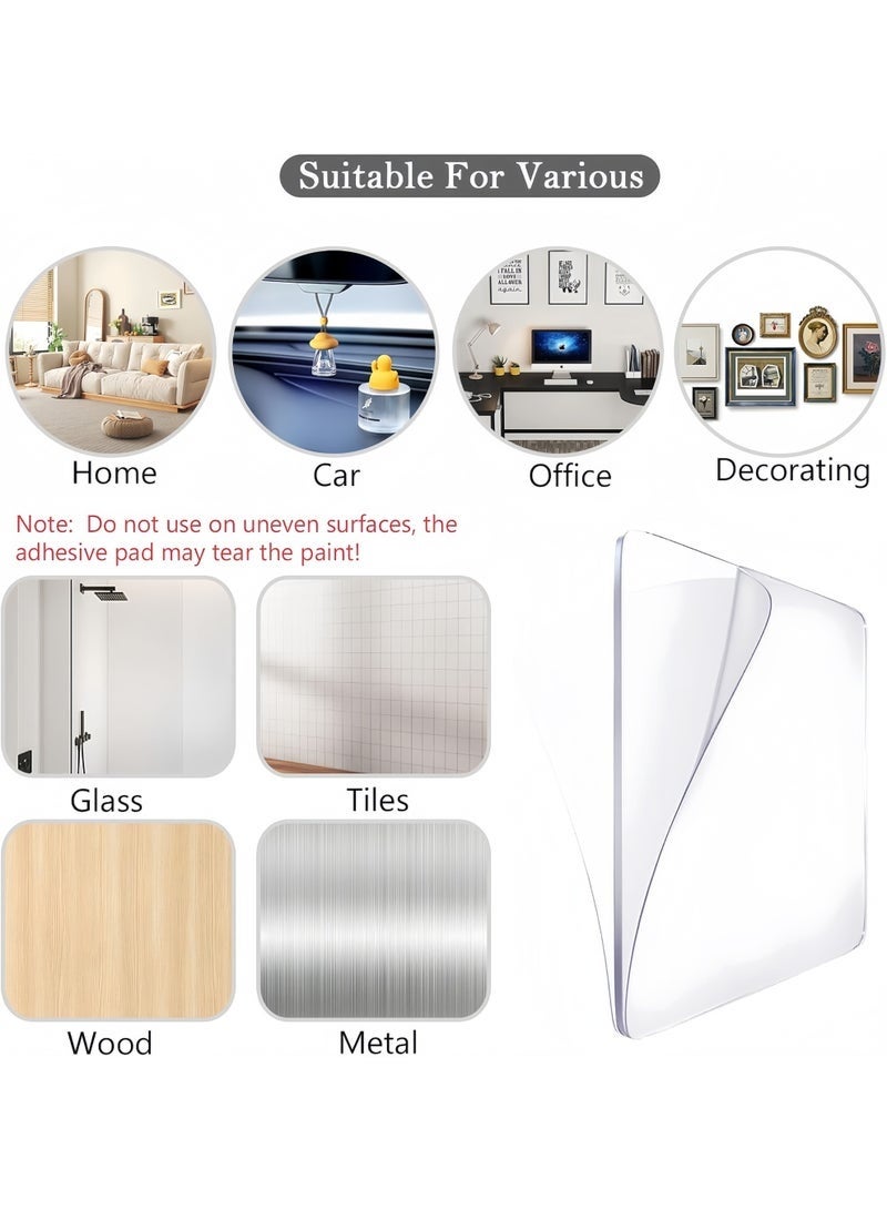100 Pcs Double Sided Adhesive Pads, Two Sided Precut Squares Tape, Nano Gel Clear,Sticky Tack Double Sided Tape For Walls Hanging,Mounting Waterproof 2.4inch Double Sided Sticker Super Strong Heavy Duty Washable Sticky Patch Walls Hanging Nano Gel for DIY Craft Home Office - Image 2