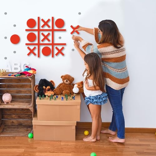 DUOLIYBC Magnetic Tic Tac Toe WallMount GameGame Room DecorHallway DecorPlayroom DecorModern Wall Decals for Kids RoomClassroomOfficesOrange - Image 5