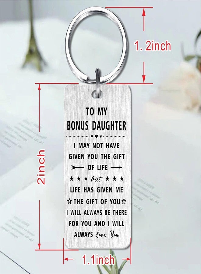 Jzxwan Bonus Daughter Gifts, I Love You Step Daughter Christmas Birthday Keychain, Stepdaughter Gifts Key Chain, Stepdaughter Present from Stepmom Stepdad - Image 3