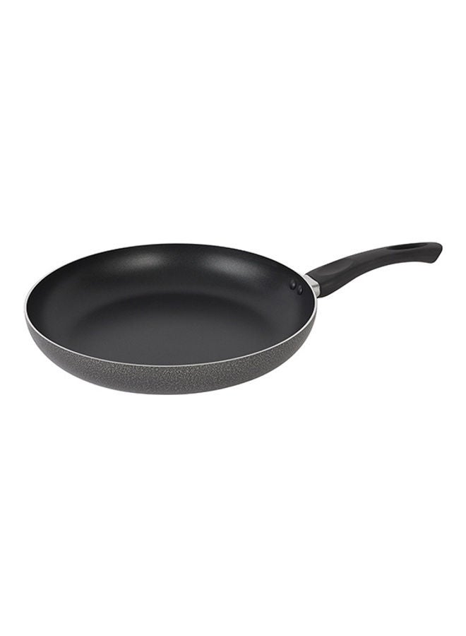 Royalford Aluminum Fry Pan With Tempered Glass Lid Strong Aluminum Body With Non Stick Coating And Bakelite Handle Compatible With Hot Plate Halogen Ceramic And Gas Stovetops Black - Image 1