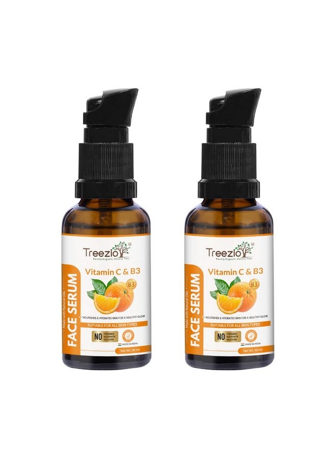 Treezio Vitamin C & B3 Face Serum - Brighten, Even Skin Tone & Protect, All Skin Types | No Sulphate No Paraben | For Men & Women Pack of 2 (30 ml Each) - Image 1