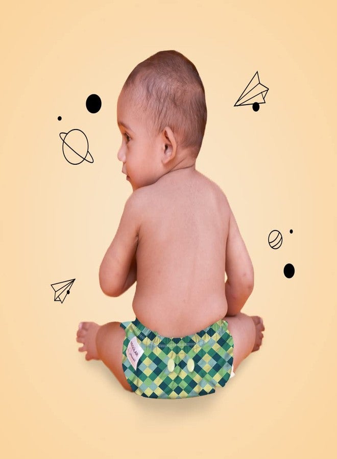 SNUGKINS Regular Cloth Diapers for Babies 3 Months-3 Years (5-17kg) | Washable & Reusable | 1 Cloth Diaper & 1 Wet-Free Microfiber Terry Soaker | Winter Gem - Image 5