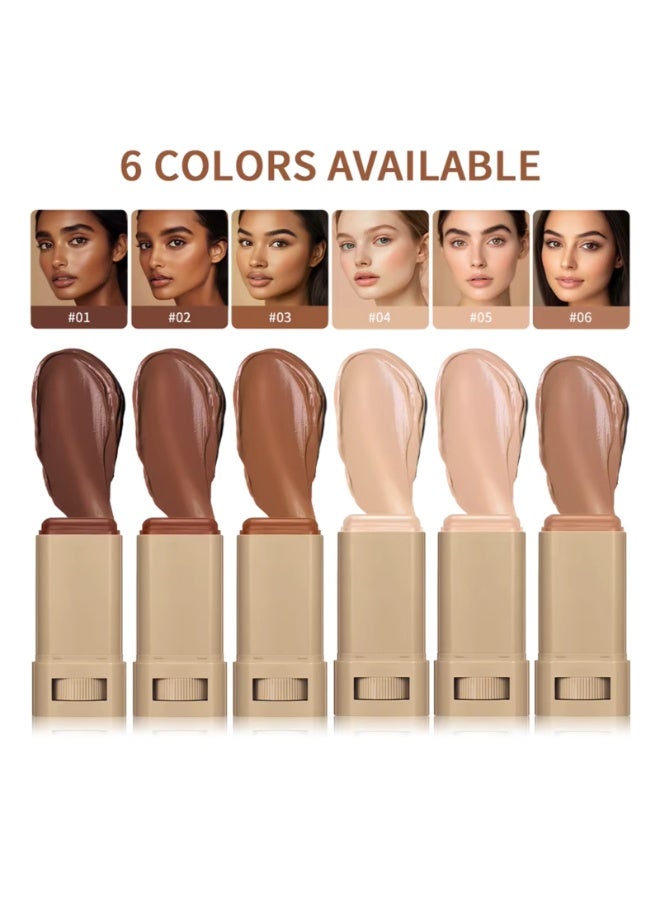 lakerain Serum Boosted Skin Tint Beauty Balm Solid Tinted Moisturizing Serum Contour Stick Foundation Face Sticks for Women Natural Finish Makeup Foundation Face Stick Contour Stick 18g 04 - Image 3