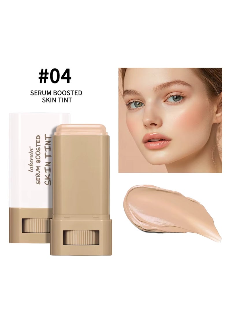 lakerain Serum Boosted Skin Tint Beauty Balm Solid Tinted Moisturizing Serum Contour Stick Foundation Face Sticks for Women Natural Finish Makeup Foundation Face Stick Contour Stick 18g 04 - Image 2