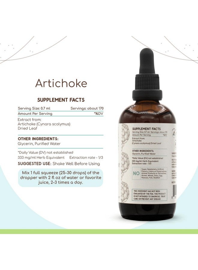HerbEra Artichoke B120 Alcohol-Free Herbal Extract Tincture, Concentrated Liquid Drops Natural Artichoke (Cynara scolymus) (4 fl oz) - Image 4
