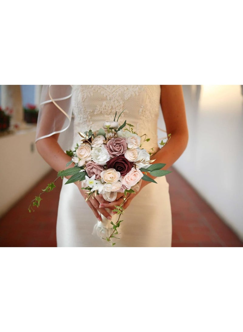 SYOSI Artificial Ranunculus Flowers, Mini Faux Flowers for DIY Crafts and Wedding Decorations, 12PCS Small Decorative Fake Flowers for Bridal Shower, Home Decor, Floral Arrangements, Cream, 2 Bouquets - Image 4