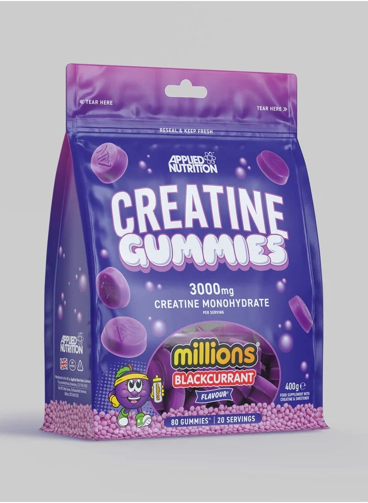 Applied Nutrition Pure Creatine Gummies Millions Blackcurrant 20 Servings  - Image 3