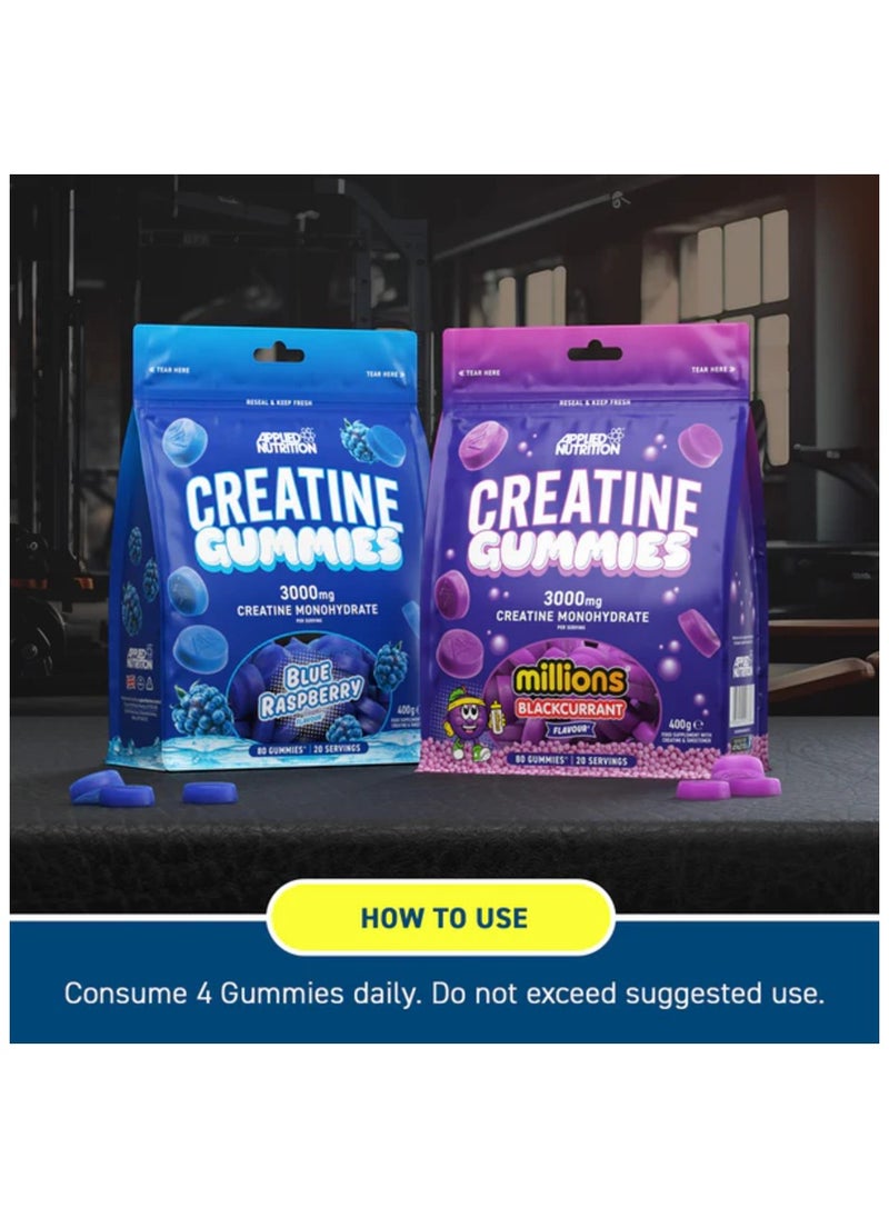 Applied Nutrition - Pure Creatine Gummies Millions Blackcurrant 20 Servings - Image 1