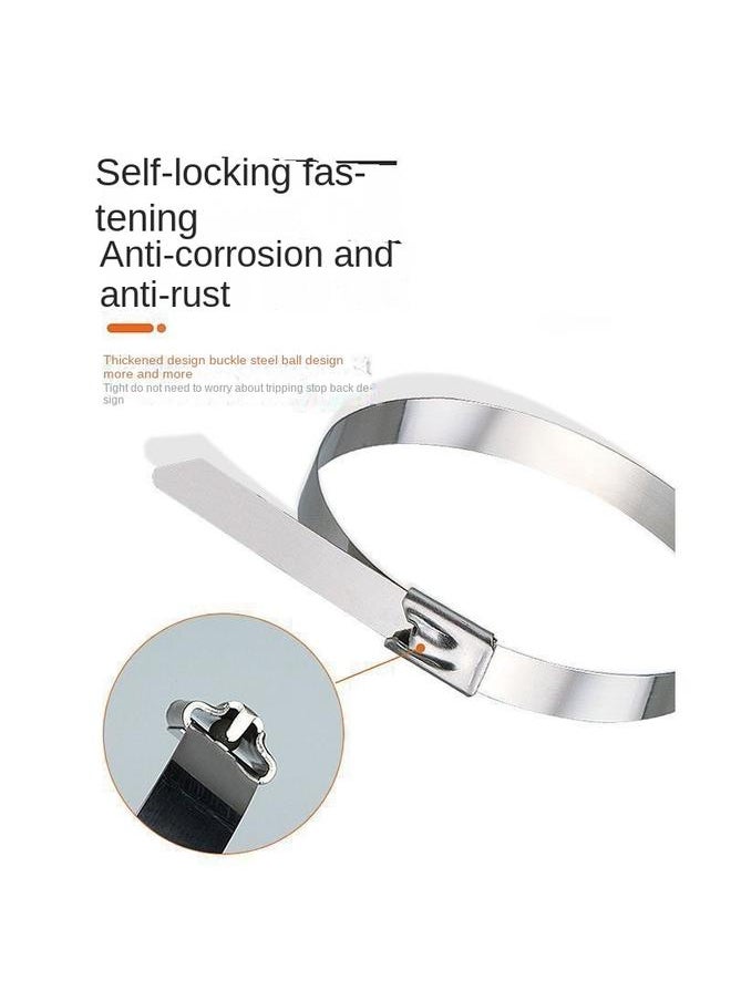 Bluejw 304 Stainless Steel Tie Self-locking Metal High Temperature Wire And Cable Bundle Outdoor White Steel Tie Strap  - Image 5