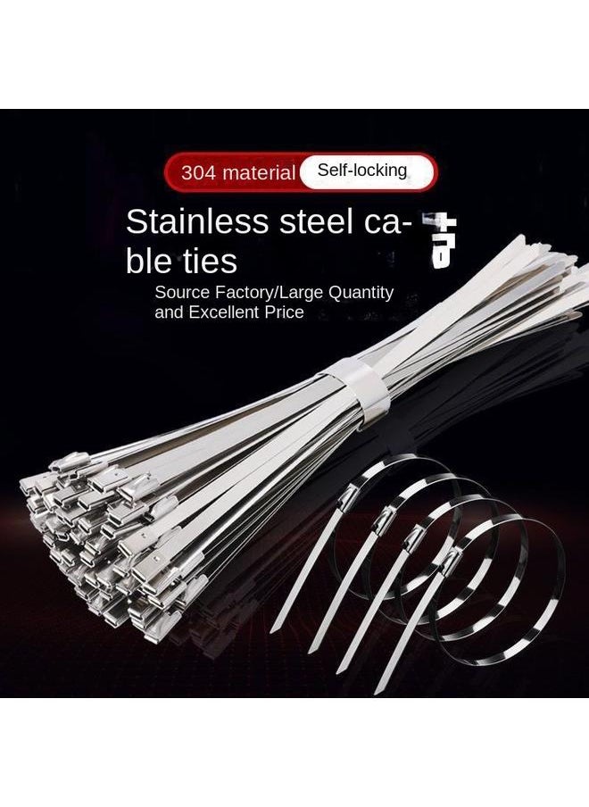 Bluejw 304 Stainless Steel Tie Self-locking Metal High Temperature Wire And Cable Bundle Outdoor White Steel Tie Strap  - Image 2