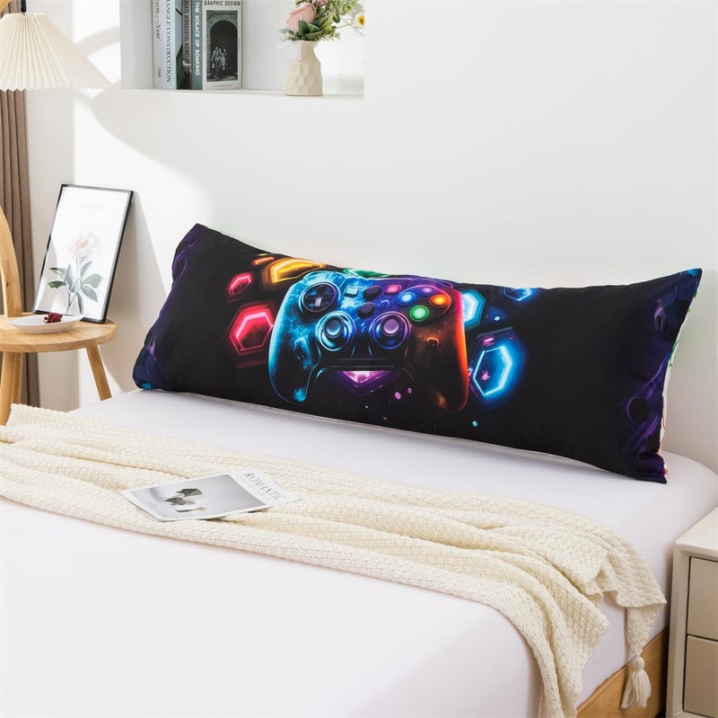 NTBED Space Gaming Body Pillow Cover Universe Game Console Microfiber Pillowcase with Envelope Closure for Kids Boys Adults,(20"x54",Multi) - Image 2