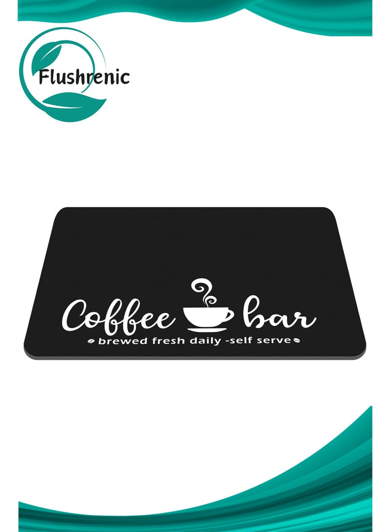 فلوشرينيك سجادة قهوة، سجادة قهوة لسطح العمل، سجادة قهوة لسطح العمل، سجادة قهوة لسطح العمل، سجادة قهوة لتجفيف الأطباق ماصة مدعمة بالمطاط - Image 1