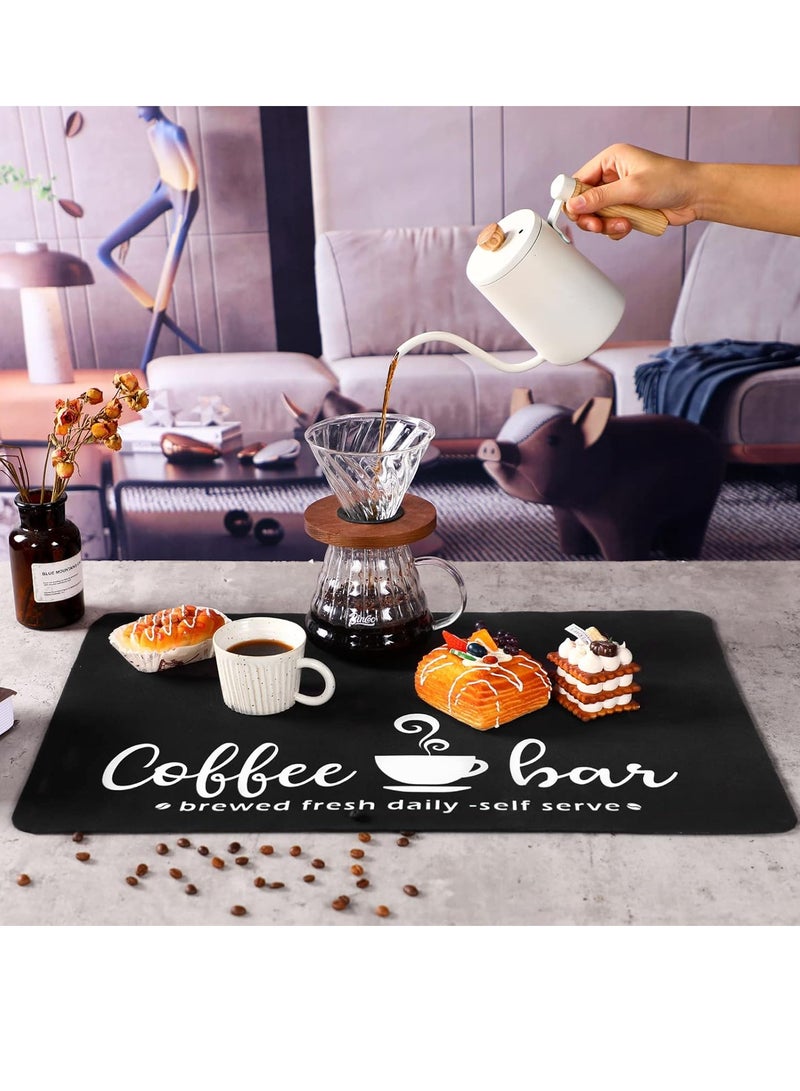 Flushrenic Coffee mat,Coffee mat for countertop,Coffee placemats,Hide Stain Rubber Backed Absorbent Dish Drying Mat  - Image 2