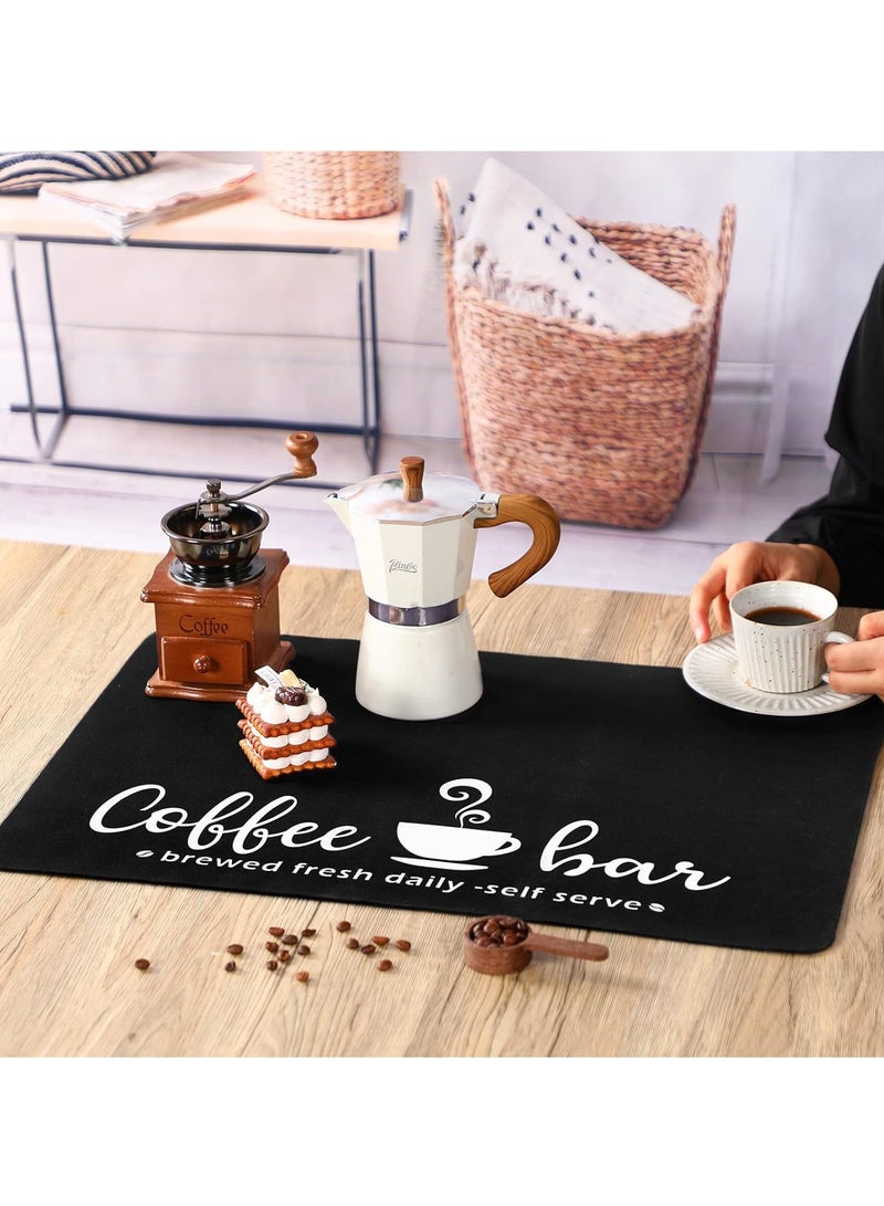 Flushrenic Coffee mat,Coffee mat for countertop,Coffee placemats,Hide Stain Rubber Backed Absorbent Dish Drying Mat  - Image 4