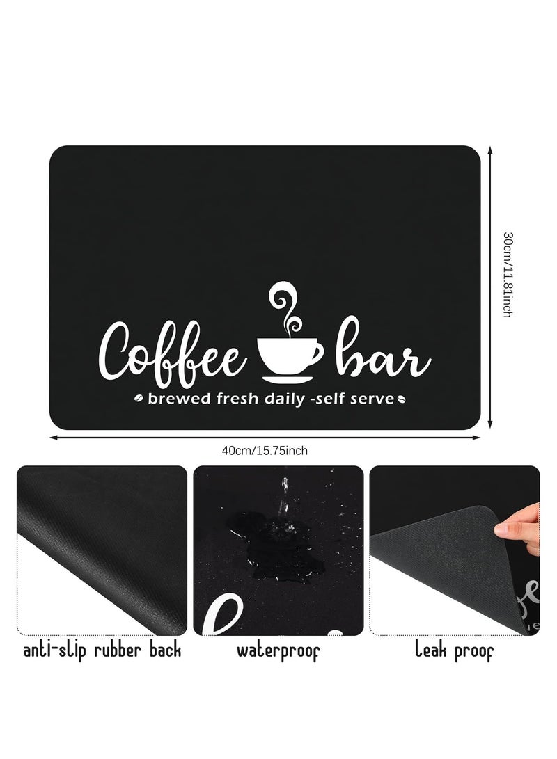 Flushrenic Coffee mat,Coffee mat for countertop,Coffee placemats,Hide Stain Rubber Backed Absorbent Dish Drying Mat  - Image 5