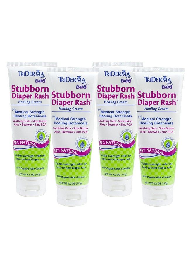 TriDerma Md Baby Stubborn Diaper Rash Healing Cream Healing For Hardtoheal Diaper Rash Treat And Prevent Diaper Rash And Seal Out Wetness Nongreasy Diaper Rash Ointment 4.0 Oz Each 4 Pack - Image 2