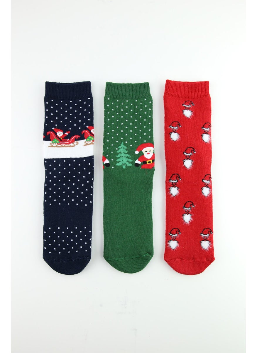 Bross Christmas Red Towel Kids Socks  - Image 1