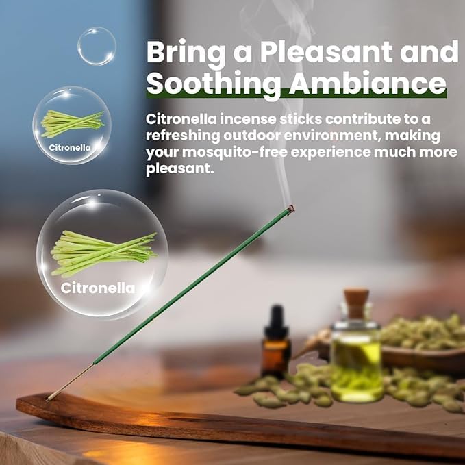 Maxmana Secret أعواد بخور طارد للحشرات 60 قطعة مع حامل، أعواد طارد البعوض بمكونات نباتية طبيعية زيت السترونيلا، بخور للتأمل وتخفيف التوتر، طارد للاستخدام الخارجي (60) - Image 3