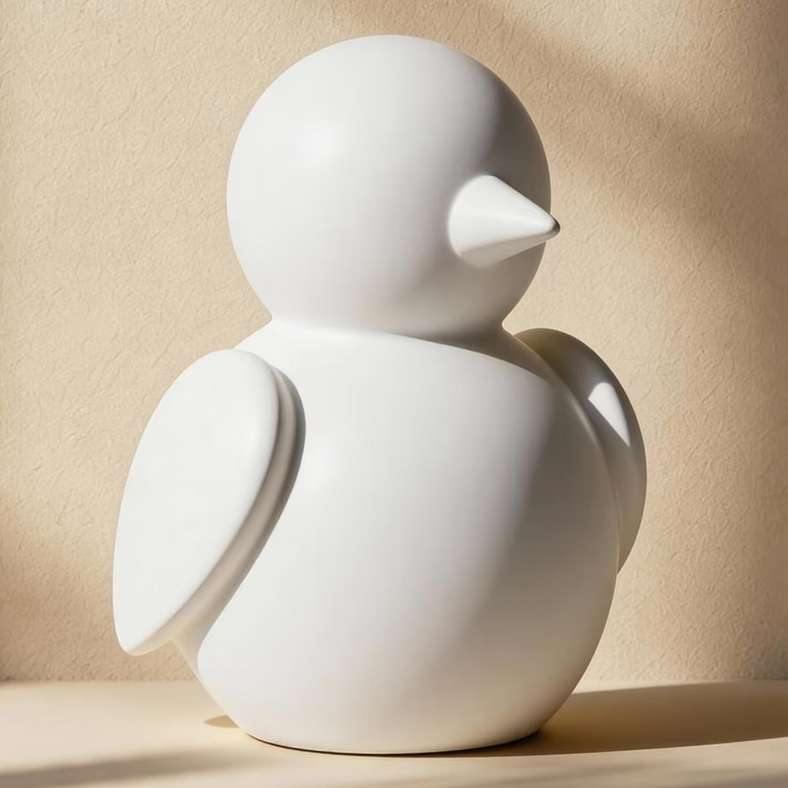 Pan Home Bird Polyresin Decor Figurine - White - Image 1