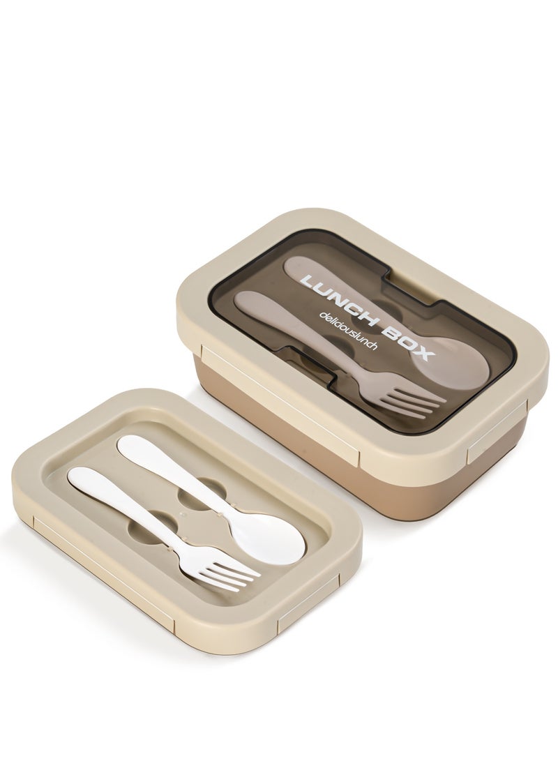 بيبي علبة غداء للأطفال – خالية من مادة BPA ومضادة للتسرب مع فواصل داخلية، آمنة للاستخدام في الميكروويف ومتينة – مثالية للمدرسة والسفر والحضانة (رمادي) - Image 1