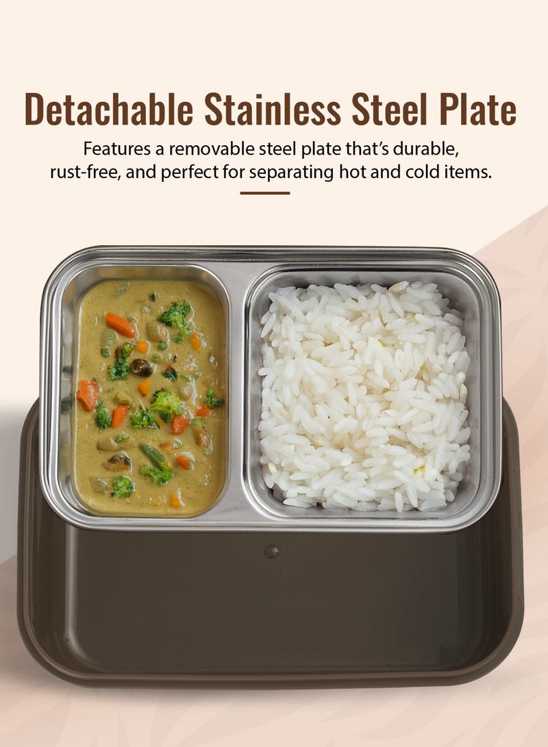 بيبي علبة غداء للأطفال – خالية من مادة BPA ومضادة للتسرب مع فواصل داخلية، آمنة للاستخدام في الميكروويف ومتينة – مثالية للمدرسة والسفر والحضانة (رمادي) - Image 5