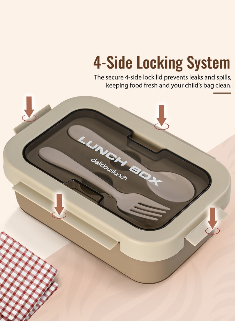 بيبي علبة غداء للأطفال – خالية من مادة BPA ومضادة للتسرب مع فواصل داخلية، آمنة للاستخدام في الميكروويف ومتينة – مثالية للمدرسة والسفر والحضانة (رمادي) - Image 3