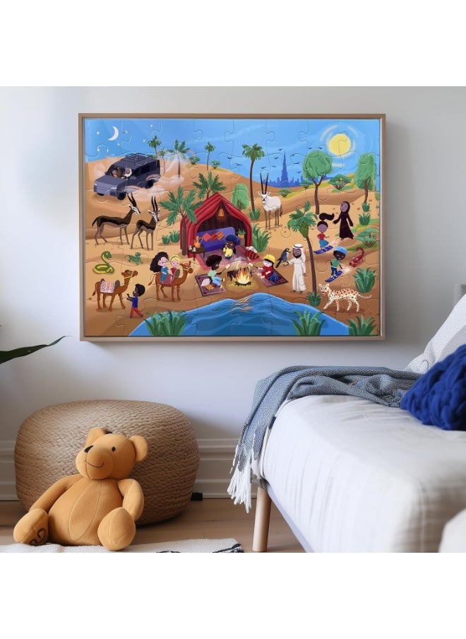 SOLMA GROW Day in the Desert 48-Piece Jigsaw Puzzle, 48 Large Pieces – Arabian Desert Scenery for Kids Age 3+  - Image 2