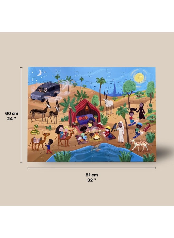 SOLMA GROW Day in the Desert 48-Piece Jigsaw Puzzle, 48 Large Pieces – Arabian Desert Scenery for Kids Age 3+  - Image 1