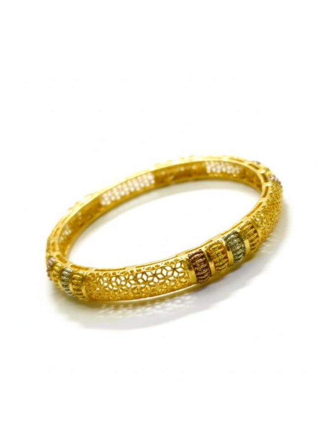 Julia Store 24K Gold Plated Trendy Dainty Luxury Non-Tarnish Minimalist Luxury Aesthetic Exquisite Egyptian African Arabian Wedding Bangles Bracelets Bridal Jewelry Gift For Women - Image 1