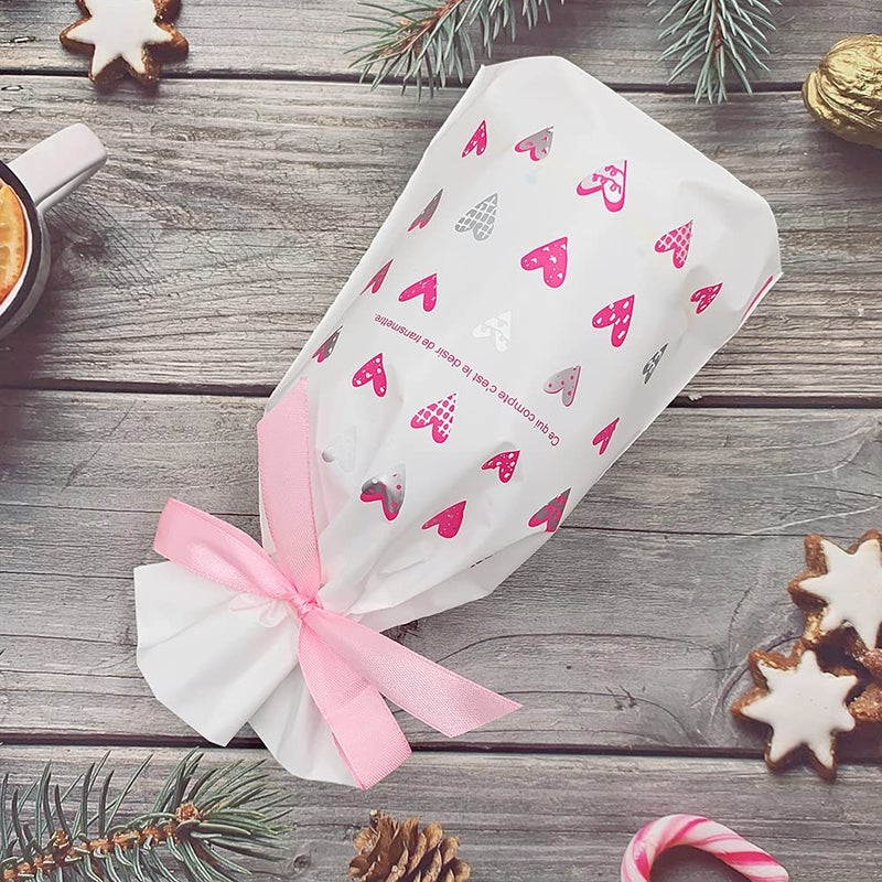 Enjonar 24pcs Treat Bags Party Favor Bags Pink Gift Bag Candy Goodies Bag Gift Wrapping Package for Birthday Wedding Baby Shower Bridal Shower Holiday Party - Image 3