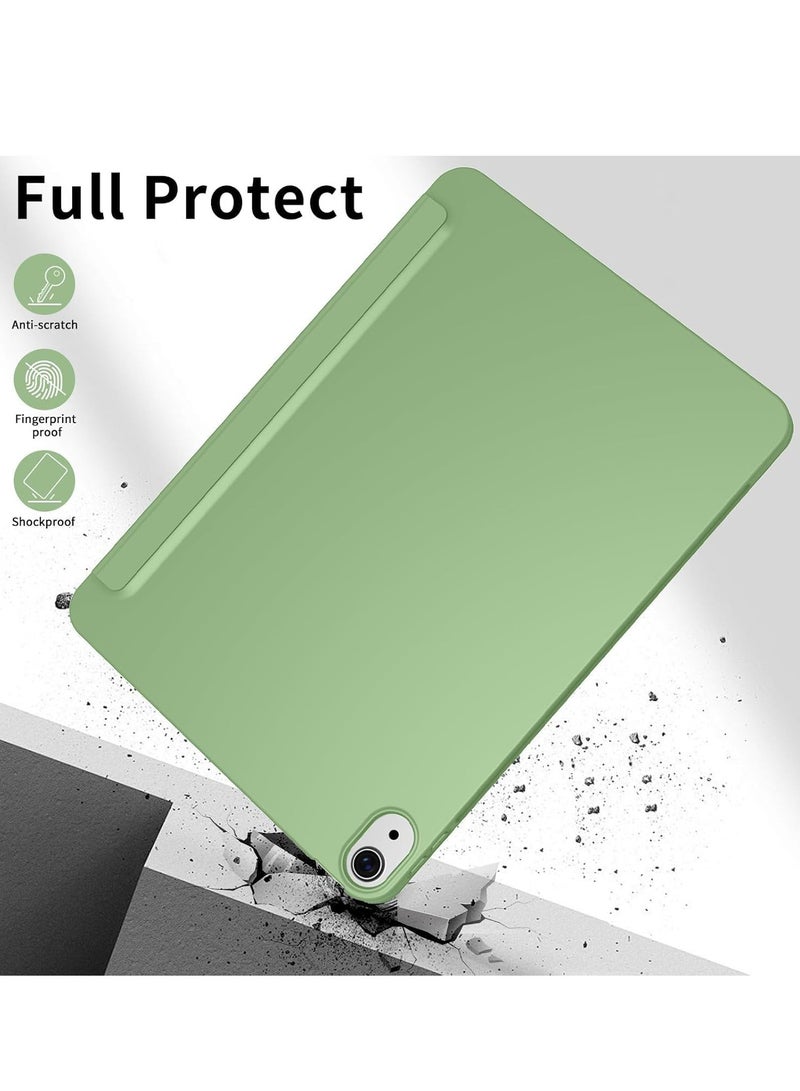 ELTRAZONE حافظة لجهاز iPad Air 11 بوصة M2 2024، iPad Air الجيل الخامس/الرابع (10.9 بوصة، 2022/2020) – حافظة واقية رقيقة وخفيفة الوزن من TPU مع وظيفة النوم/الاستيقاظ التلقائية، غطاء فوليو ذكي باللون الأخضر الفاتح - Image 5
