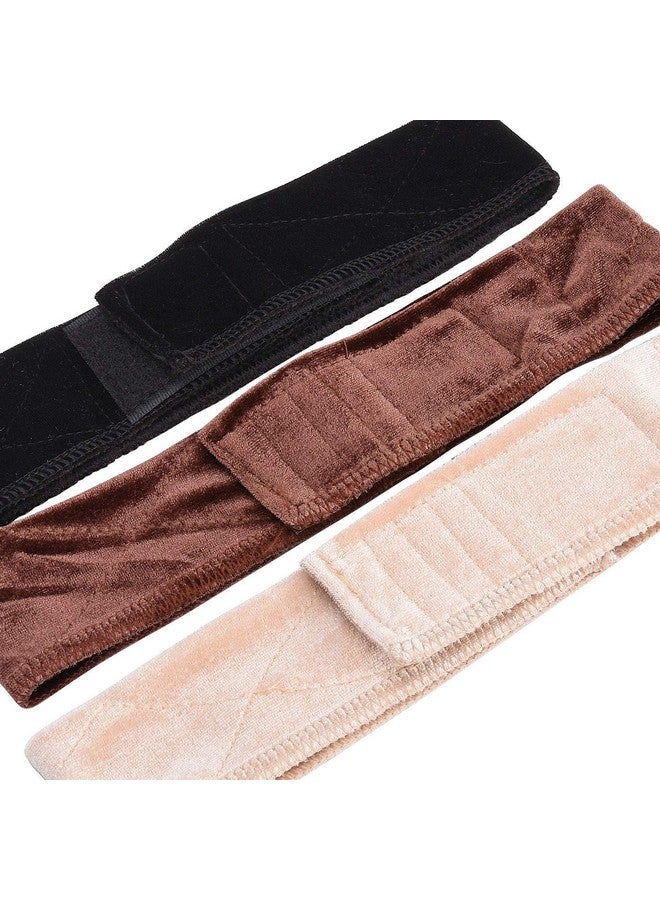 sansheng Ansheng 3 Pack Wig Grip Band Velvet Headband Scarf Head Hair Band Extra Hold Wig Adjustable Fastern Stretch Cotton Headband（3 Colors）  - Image 5