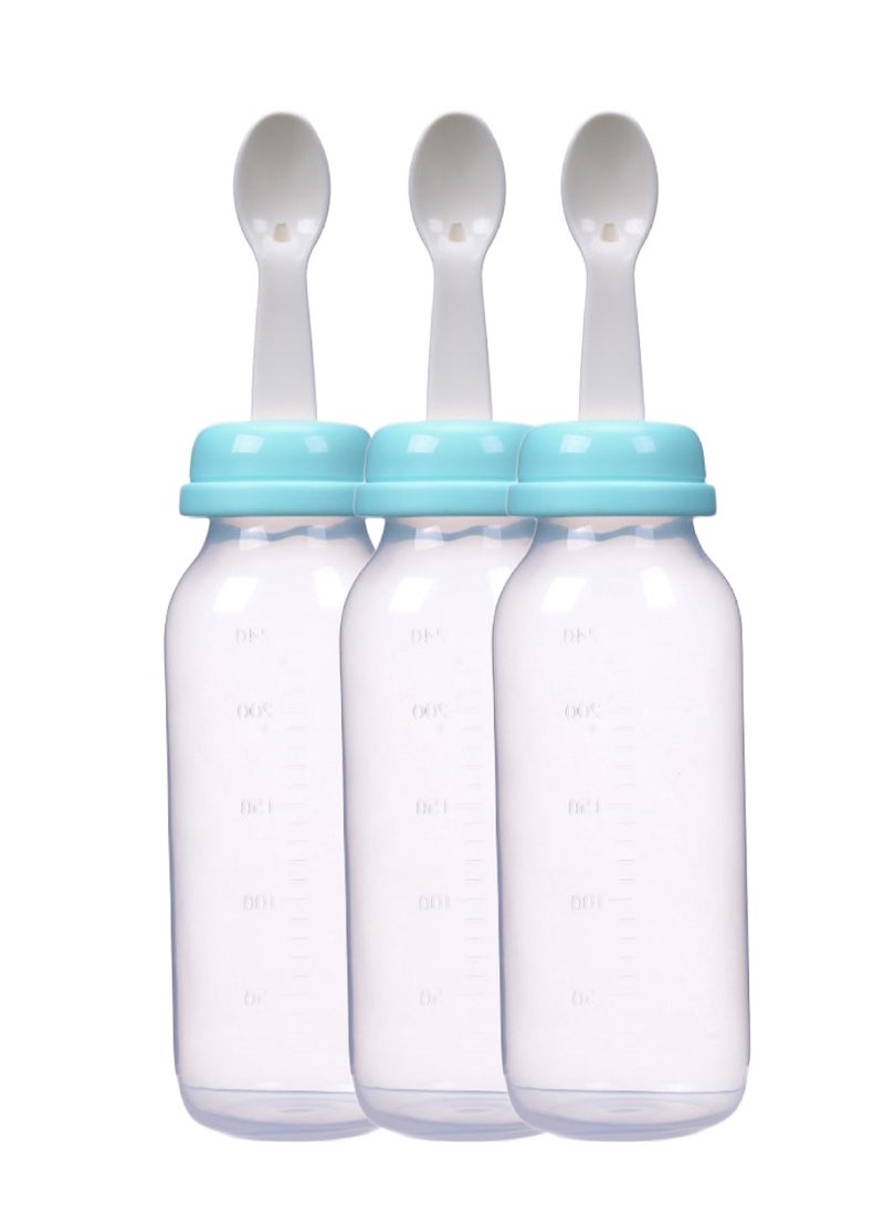 لوكو وحدة تغذية طعام مع ملعقة من لوكو، 240 مل، لون أزرق- 3 قطعة - Image 1