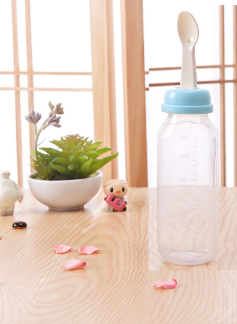 لوكو وحدة تغذية طعام مع ملعقة من لوكو، 240 مل، لون أزرق- 3 قطعة - Image 2