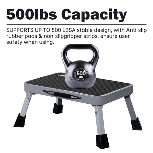 Mifami RV Step Stool Foldable 1Step Ladder Sturdy Metal Stable Step Stool with a NonSlip Platform Supports up to 500 lb with NonSlip Rubber Feet Easy to Carry - Image 3