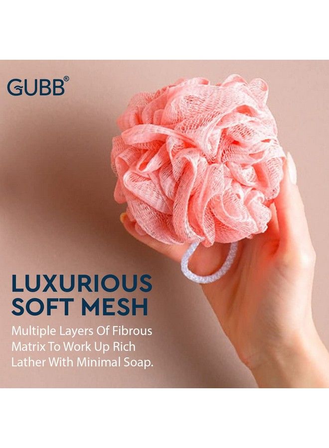 GUBB Luxe Bath Sponge Round Loofah For Women & Men Arctic ; Soft & Fluffy With Multiple Layers Of Fibrous Matrix For Shower Time ; Scrub Off Dead Skin Soft Mesh Skin Friendly Gentle Exfoliation - Image 4