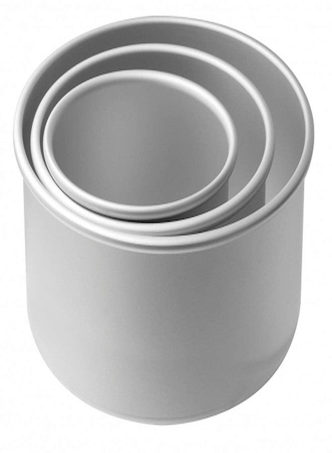 Eabir 3 in 1 Aluminium Round Cake Mould | Aluminium Baking Round Cake Pan/Mould for Microwave Oven - 4", 5", 6" (Cake Size .3 inch Height) Color Silver - Image 1