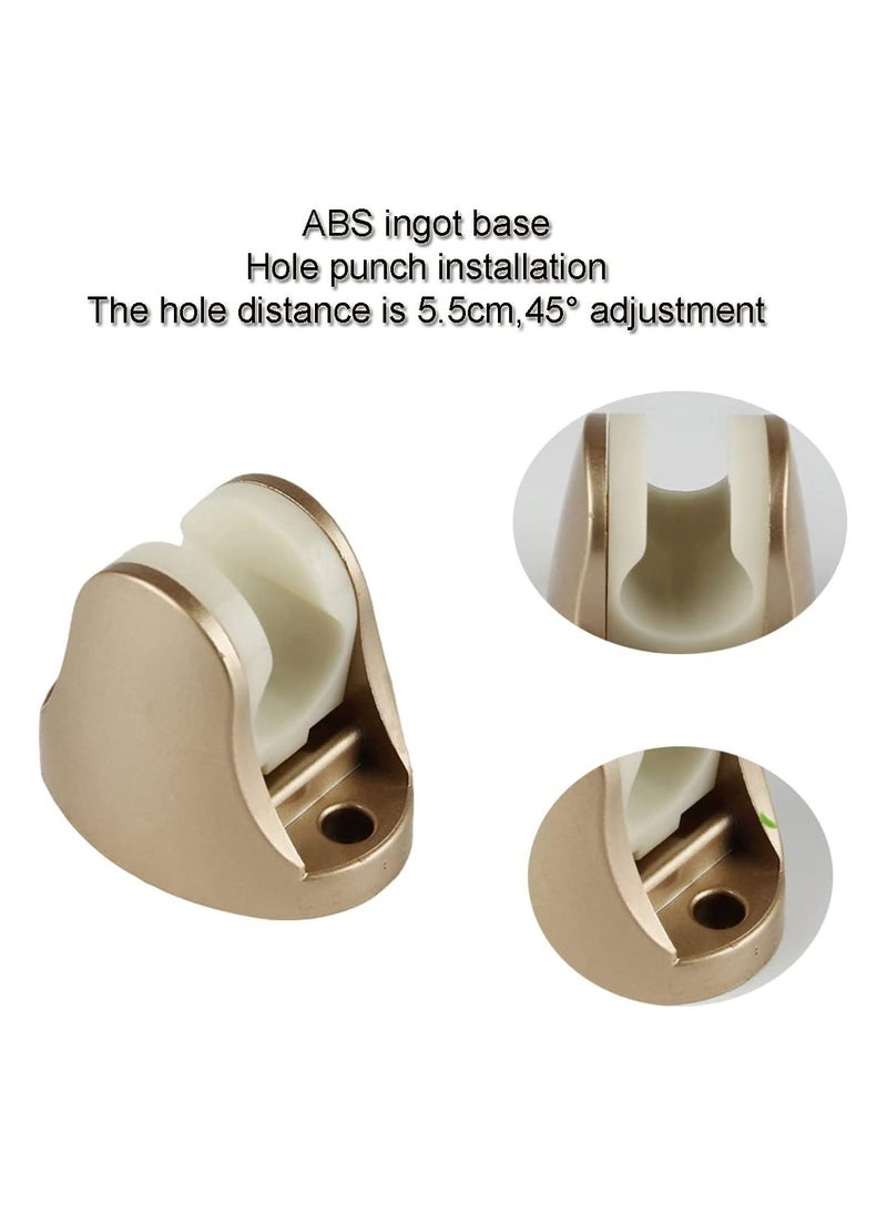 SYOSI Wall Mount Shower Bracket Shower Head Holders Handheld Shower Head， ABS Chrome Plated Fixed Mounted Shower Rod Holder Bathroom Wall Bracket Handheld Shower Head Adjustable Holder 6pcs Gold  - Image 3