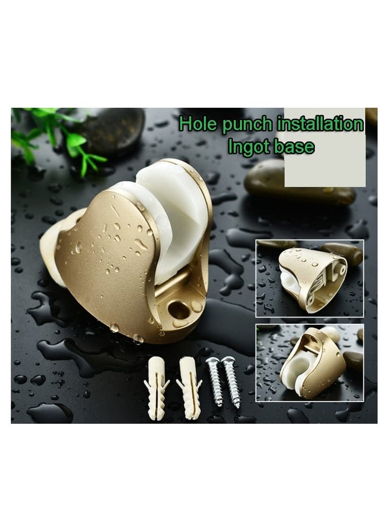 SYOSI Wall Mount Shower Bracket Shower Head Holders Handheld Shower Head， ABS Chrome Plated Fixed Mounted Shower Rod Holder Bathroom Wall Bracket Handheld Shower Head Adjustable Holder 6pcs Gold  - Image 4