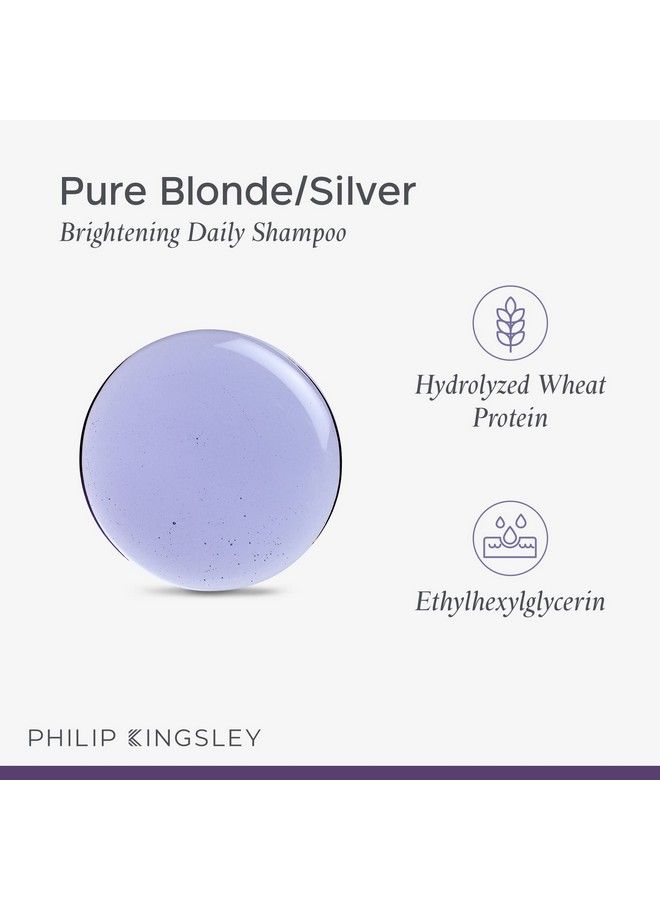 Philip Kingsley Pure Blonde/Silver Brightening Daily Purple Shampoo For Blonde Gray Silver Brassy Colored Highlighted Bleached Hair Toner For Orange Brassiness And Yellow Tones 845 Oz - Image 4