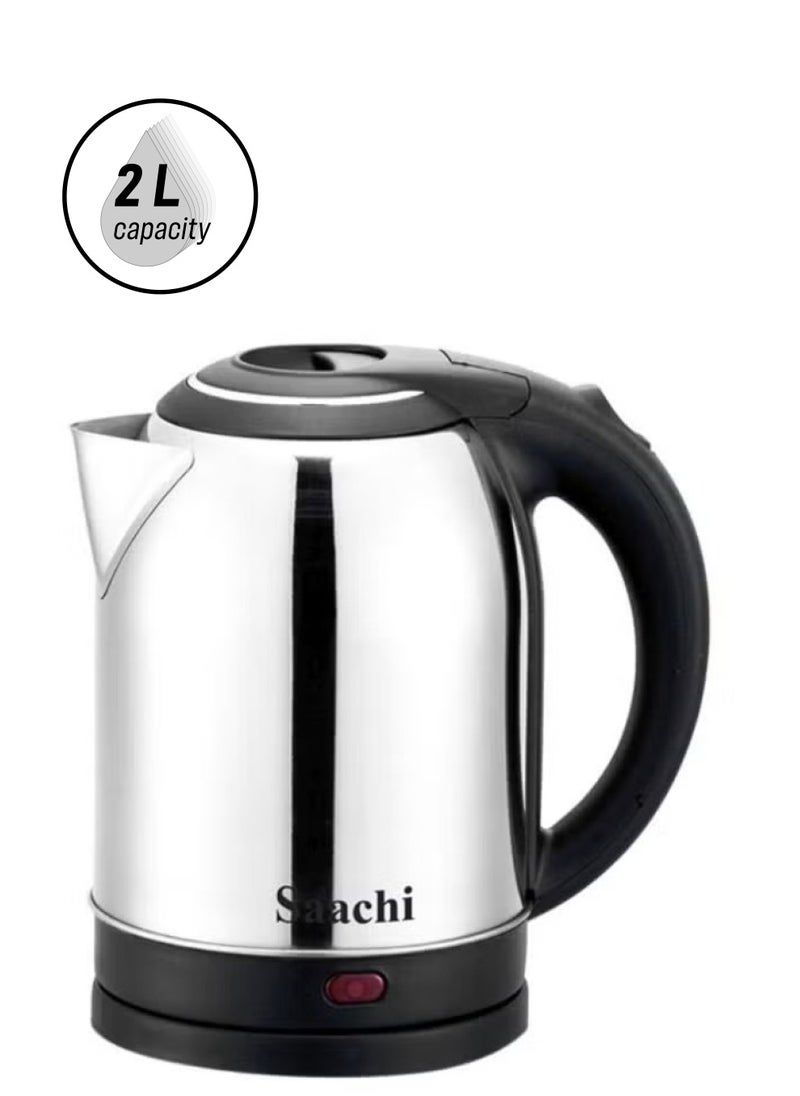 Sacchi Stainless Steel Electric Kettle 2 L 2200 W NL-KT-7736-ST Silver/Black  - Image 1