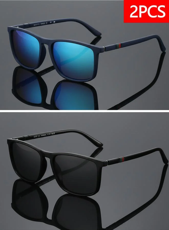 تايك تو Pack of 2 - Retro Square Polarized Sunglasses