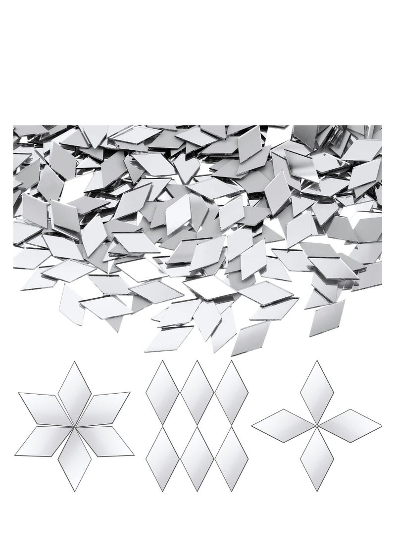 Excefore - Mini Diamond Shape Mirror Tiles for Crafts, 500 Pcs 1 x 0.5 Inch Rhombus Mini Mosaic Tiles Small Mirror Pieces Glass Tiles for Wall Home Decoration Crafts DIY Making Supplies - Image 1
