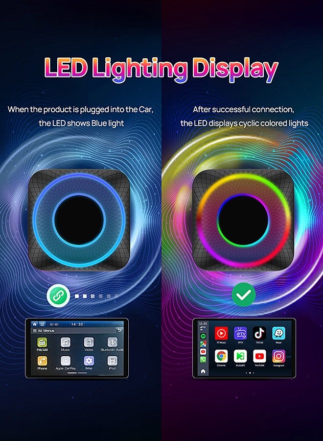 Wireless CarPlay Box - Wireless Android Auto 4GB+64GB (RAM+ROM) - Car Adapter - 3-in-1 Car AI Box - Built-in GPS, Android 13, Dual-band Wifi, Bluetooth - Image 3