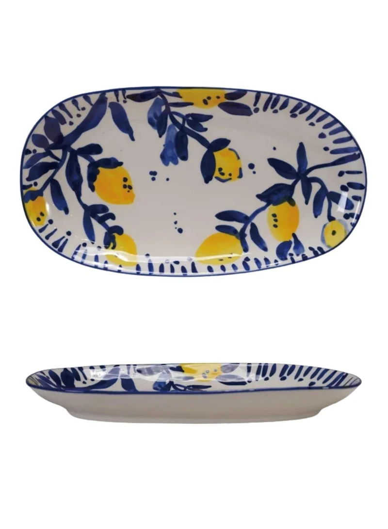 سوق الزعفران صينية بيضاوية مزينة بالليمون