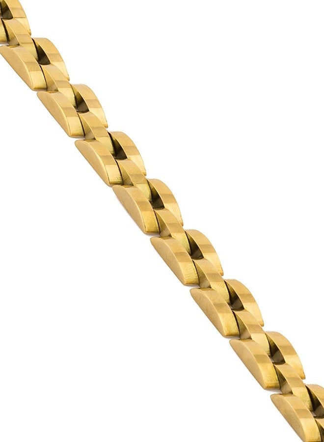 Superstore18 Gold-Plated Stainless Steel Link Chain Bracelet Luxury Design, Formal and Casual Wear for Men (SST2923BLJK) - Image 2