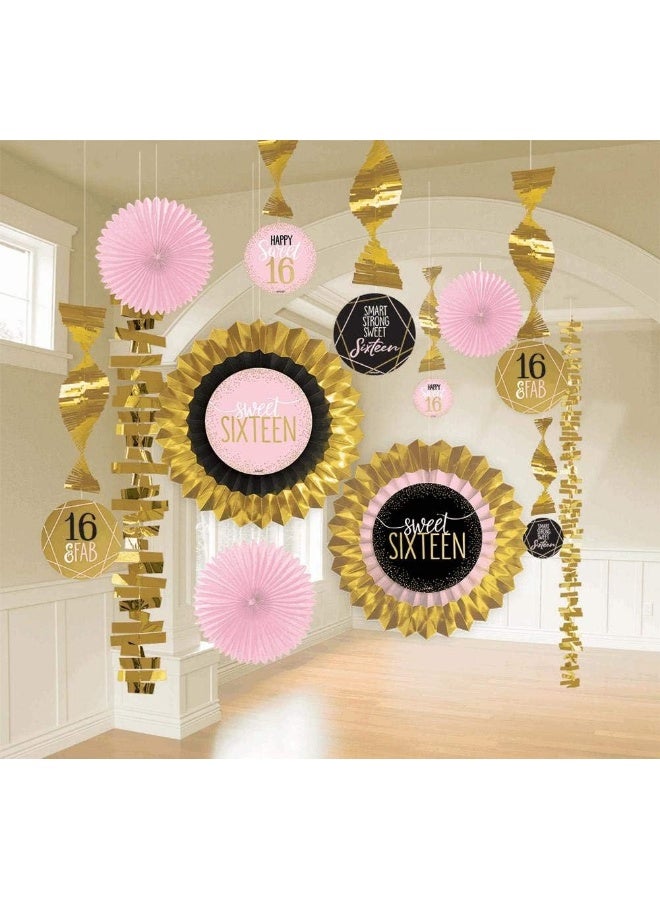 Amscan Sixteen Blush Hanging Decorating Kit H-S Paper Foil