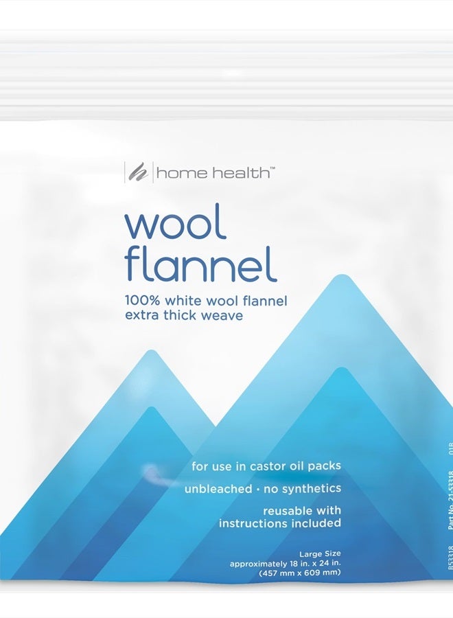 Home Health Wool Flannel - Small Size, 12" x 18" - 100% White Wool, Extra Thick Weave, Unbleached, No Synthetics, For Castor Oil Packs, Reusable - Cruelty-Free, Eco-Friendly - Image 1