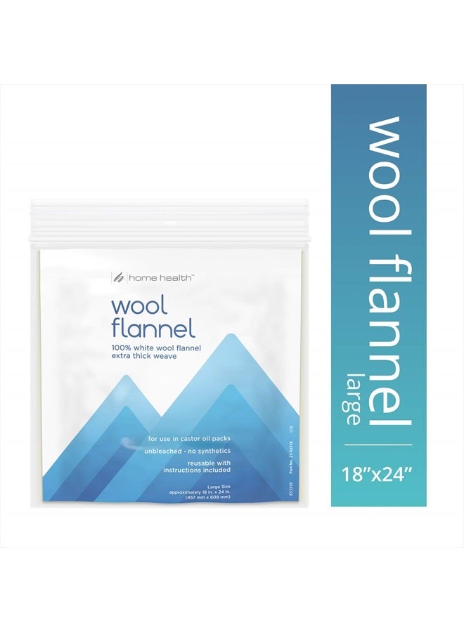 Home Health Wool Flannel - Small Size, 12" x 18" - 100% White Wool, Extra Thick Weave, Unbleached, No Synthetics, For Castor Oil Packs, Reusable - Cruelty-Free, Eco-Friendly - Image 2
